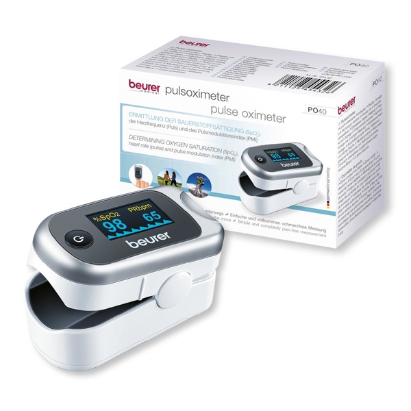 პულსოქსიმეტრი Beurer PO 40, Pulse Oximeter, White/Silver