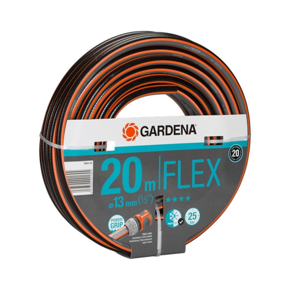 სარწყავი მილი Gardena Flex Hose 1/2", 20m, Black/Orange