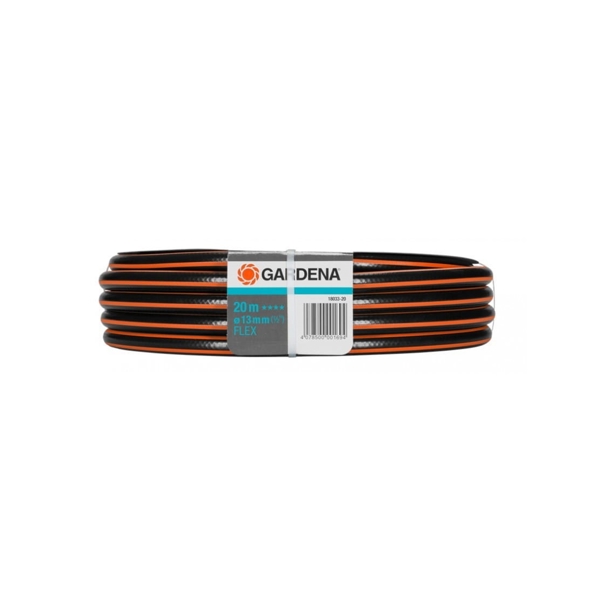 Gardena Flex Hose 1/2", 20m, Black/Orange