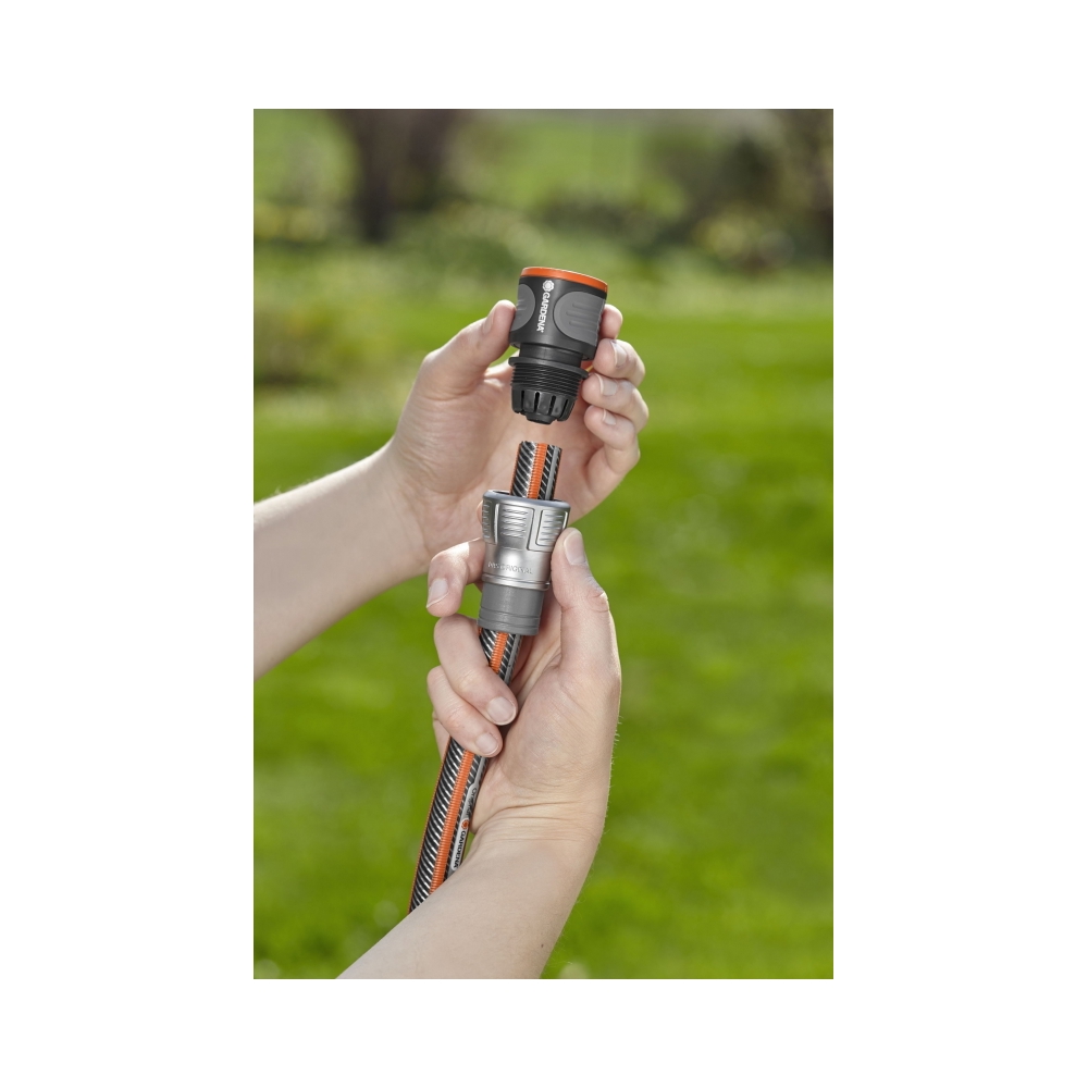 სარწყავი მილის კონექტორი Gardena Premium Hose Connector 13mm (1/2") - 15mm (5/8"), Grey