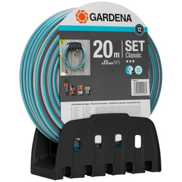 Gardena Wall Hose Bracket + 20m Classic, Blue