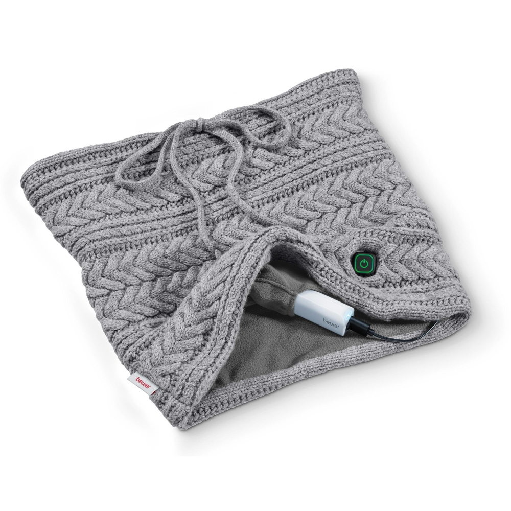 Beurer HK 37, Heated Tube Scarf With Powerbank, Gray
