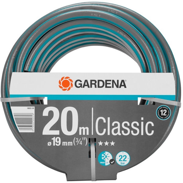 Gardena Classic Hose, 3/4", 20m, Black/Blue