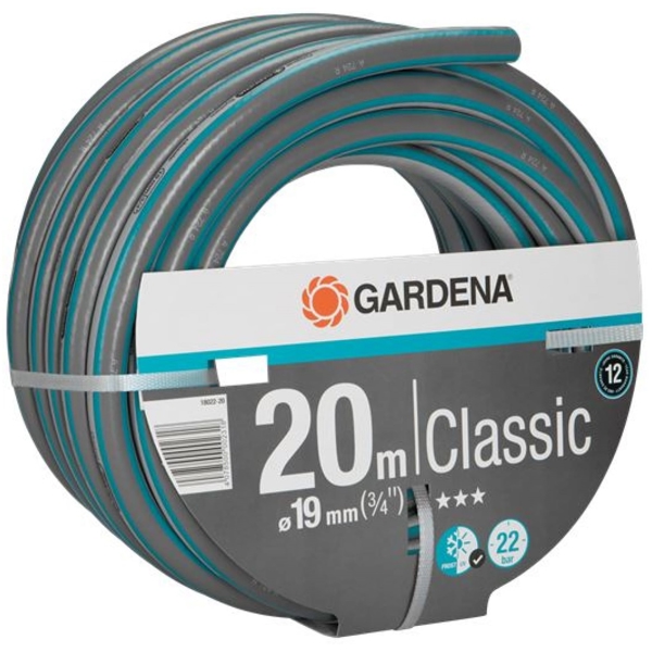 Gardena Classic Hose, 3/4", 20m, Black/Blue