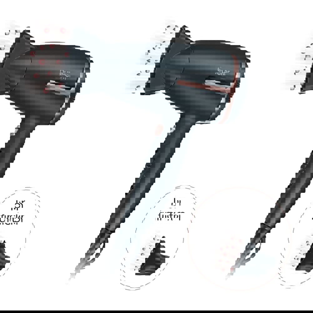 თმის საშრობი Beurer HC 25, 1600W, Travel Hair Dryer, Black