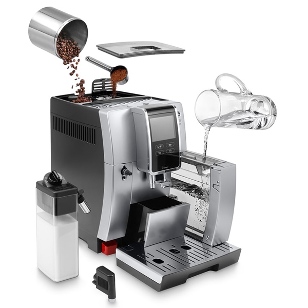 ყავის აპარატი Delonghi ECAM370.85.SB, 1450W, 1.8L, Coffee Machine, Black/Silver