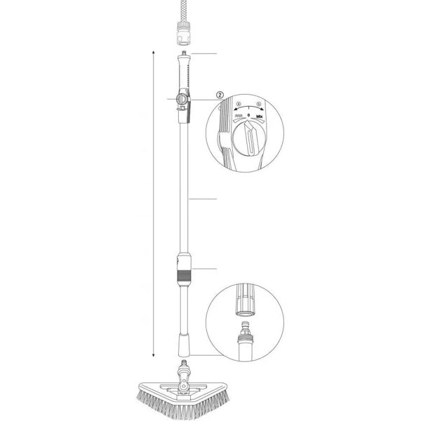 ტელესკოპური სახელური Gardena 05554-20.000.00, 260cm, Telescopic Handle, Black