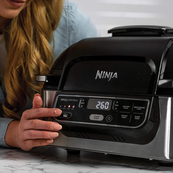 გრილი Ninja AG301EU, 1760W, 5.7L, Grill And Air Fryer, Black/Silver