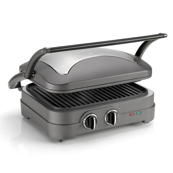 გრილი Cuisinart GR47E, 1600W, Griddle And Grill, Black/Silver