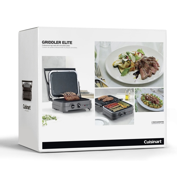 გრილი Cuisinart GR47E, 1600W, Griddle And Grill, Black/Silver