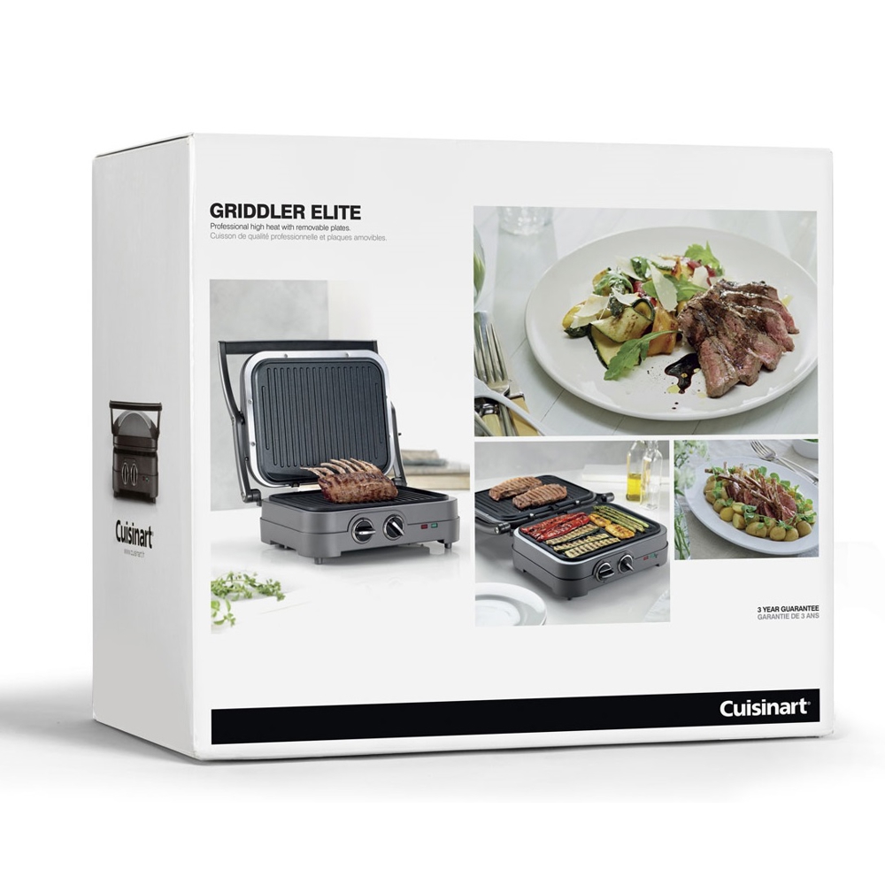 გრილი Cuisinart GR47E, 1600W, Griddle And Grill, Black/Silver