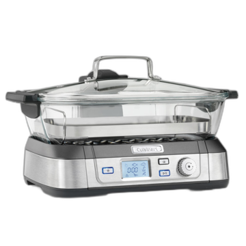 ორთქლსახარში Cuisinart STM1000E, 1800W, 5L, Electric Glass Steamer, Black/Silver