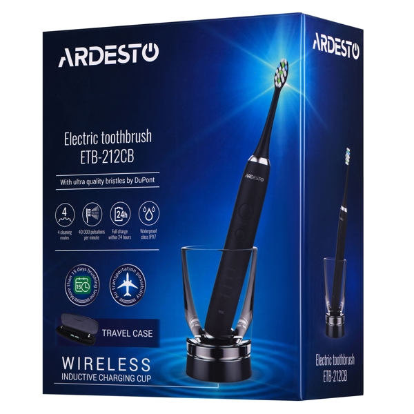 ელექტრო კბილის ჯაგრისი Ardesto ETB-212CB, Electric Tooth Brush, Black