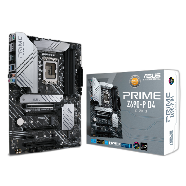 დედა დაფა Asus PRIME Z690-P D4/CSM, LGA1700, DDR4, DIMM, 128GB