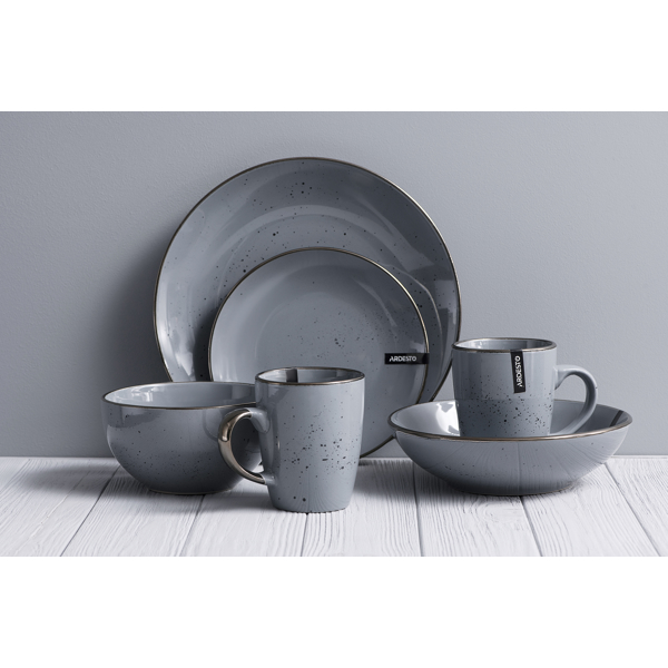 სალათის თასი Ardesto AR2914GREY Salad Bowl Bagheria, 14 cm, Grey