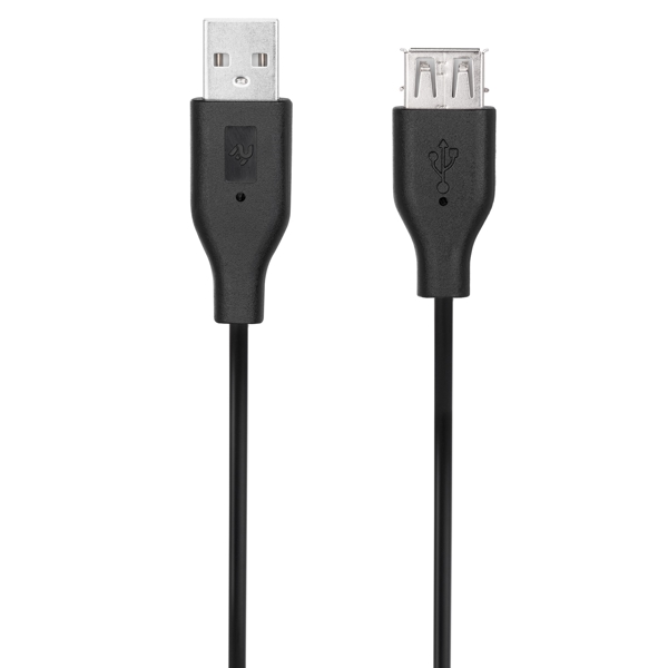 2E 2E-W-3168, USB 2.0 Male to USB 2.0 Female, 1.8m, Black