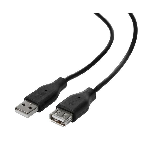 2E 2E-W-3168, USB 2.0 Male to USB 2.0 Female, 1.8m, Black