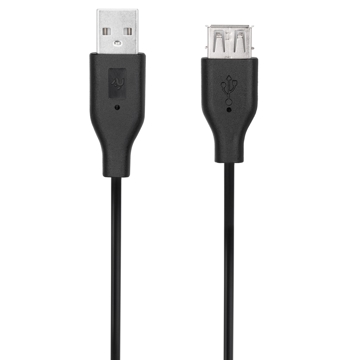 USB კაბელი 2E 2E-W-3168M3, USB 2.0/A Male to USB 2.0/A Female, Printer Cable, 3m, Black