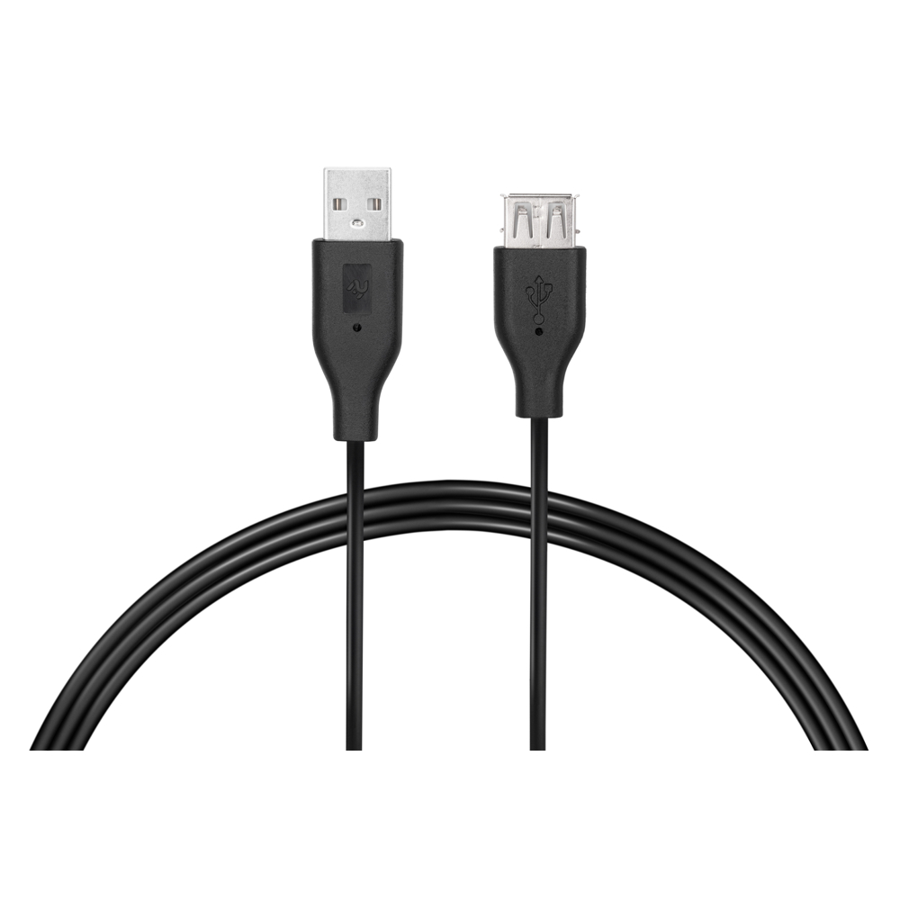 USB კაბელი 2E 2E-W-3168M3, USB 2.0/A Male to USB 2.0/A Female, Printer Cable, 3m, Black