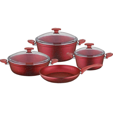 ქვაბის და ტაფის ნაკრები Kumtel KUMTEL NT7 PC 4pcs Set, Red