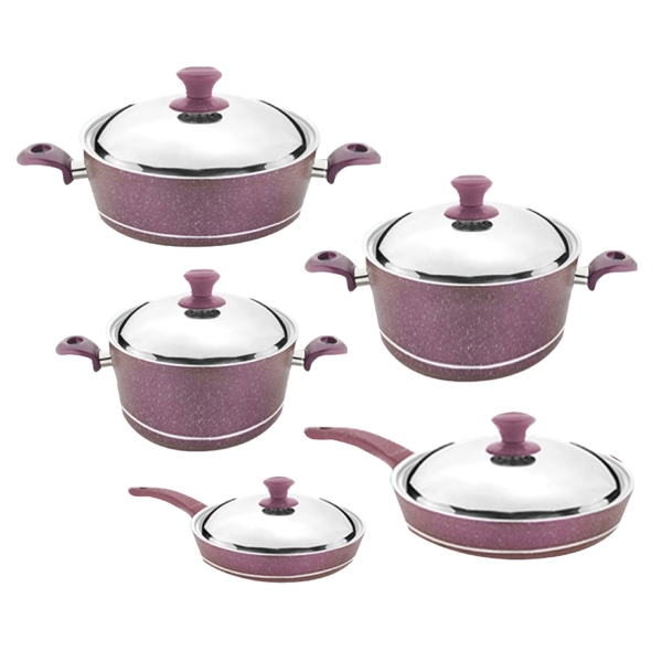 ქვაბის და ტაფის ნაკრები Naturel NT10PC SET2, 5pcs Set, Violet