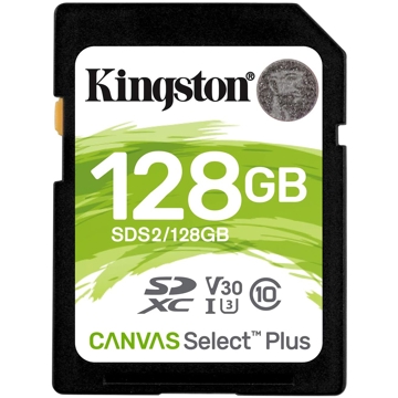 მეხსიერების ბარათი Kingston SDS2/128GB, 128GB, SDS2, V30, UHS-I, U3, Black