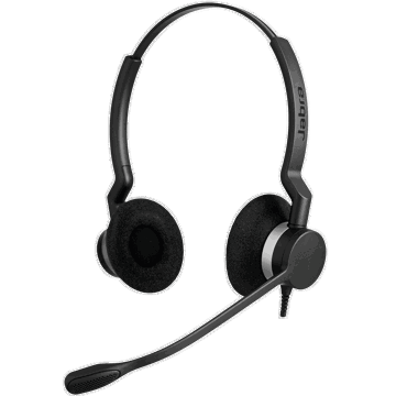 ყურსასმენი Jabra 2389-820-109 BIZ 2300 QD Wideband Duo Headset, Wired, Black