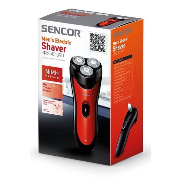 წვერსაპარსი Sencor SMS 4013RD, Electric Shaver, Black/Red