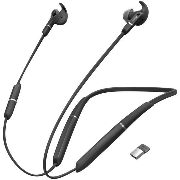 ყურსასმენი Jabra 6599-623-109 Evolve 65e Link 370 MS Headset, Wireless, BT5.0, USB-A, Black