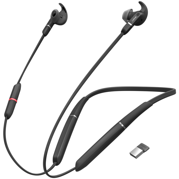 ყურსასმენი Jabra 6599-623-109 Evolve 65e Link 370 MS Headset, Wireless, BT5.0, USB-A, Black