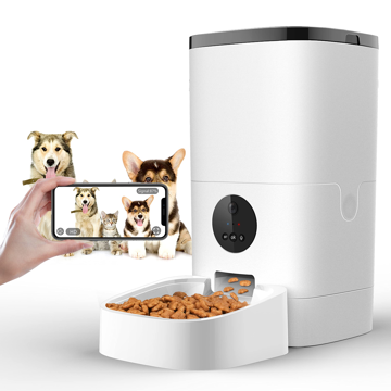 შინაური ცხოვეელების კვების აპარატი Mobipeet Automatic Pet Feeder DU14LV Video version, 4L, HD 1080p Camera 2.4G WiFi, White