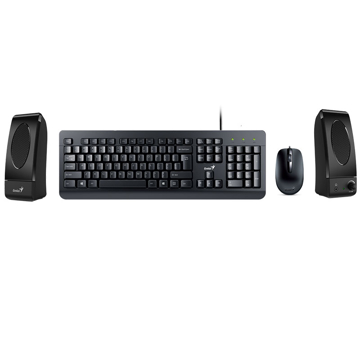 კლავიატურა+დინამიკი+მაუსი Genius KMS-U130, Wired, USB, Keyboard/Mouse/Speaker Combo, Black