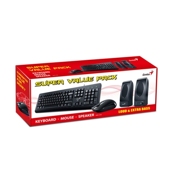 კლავიატურა+დინამიკი+მაუსი Genius KMS-U130, Wired, USB, Keyboard/Mouse/Speaker Combo, Black