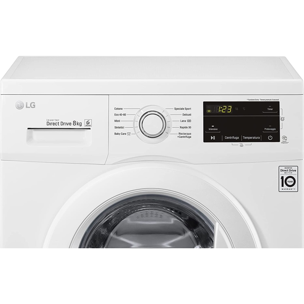 სარეცხი მანქანა LG F4J3TN3WE, 8Kg, D, 1400Rpm, 75Db, Washing Machine, White