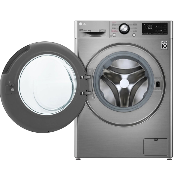 სარეცხი მანქანა LG F4WV309S6TE, 9Kg, B, 1400Rpm, 73Db, Washing Machine, Silver steel