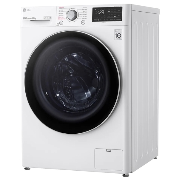 სარეცხი მანქანა LG F4DV328S0U, 8Kg, B, 1400Rpm, 54Db, Washing Machine + Drying, White