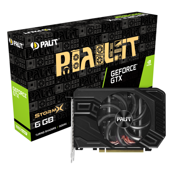 ვიდეო დაფა Palit NE6166S018J9-161F, GTX1660SUPER STORMX, 6GB, 192bit, HDMI, DP, DVI, Black