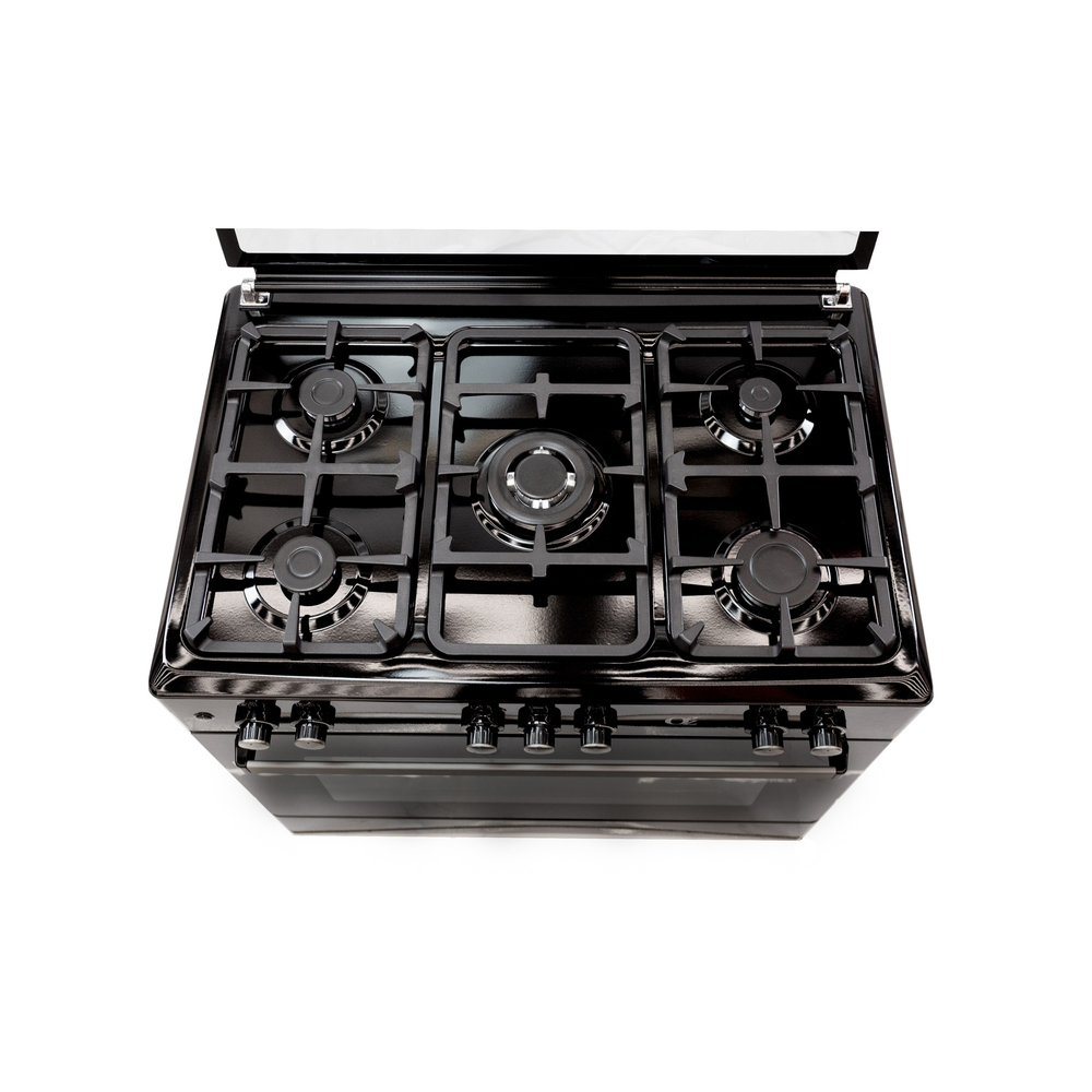 გაზქურა Oz OE 9050 BL, 5 Gas, Gas Cooker, Black
