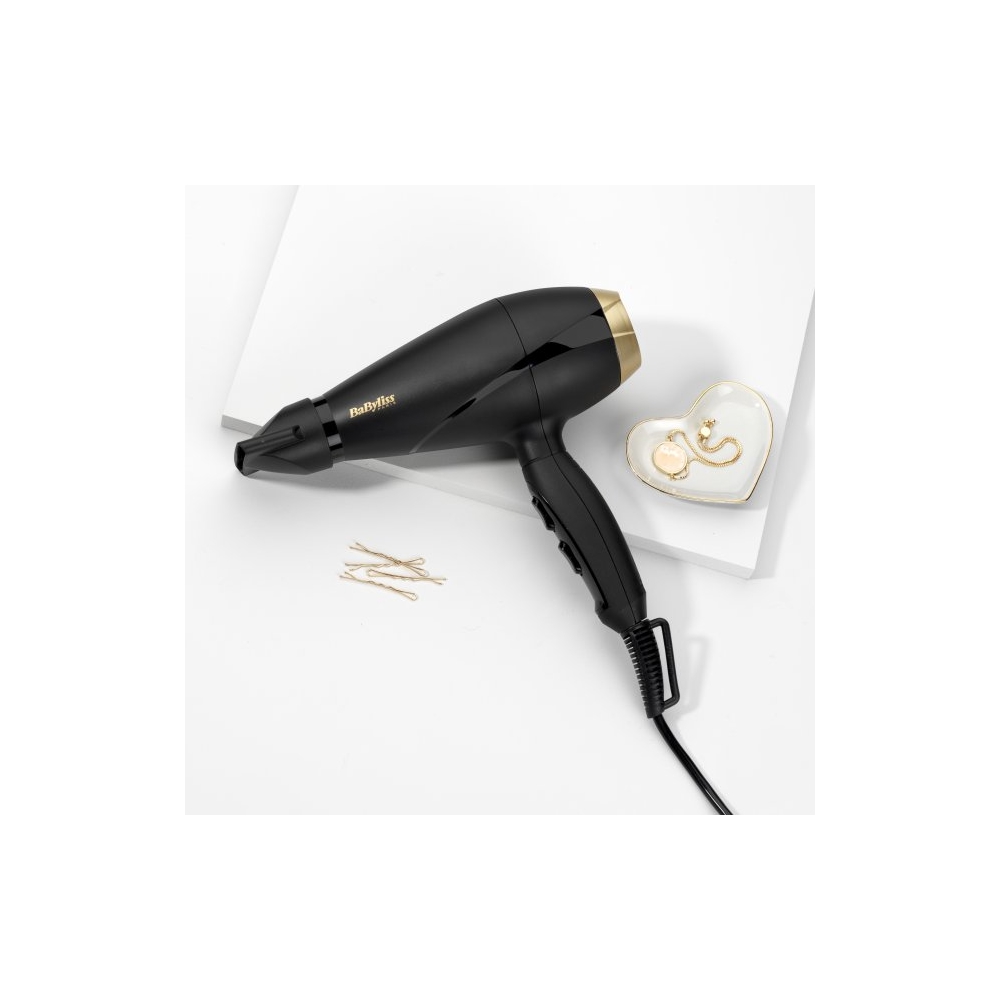 თმის საშრობი Babyliss 6704E, 2000W, Hair Dryer, Black/Gold