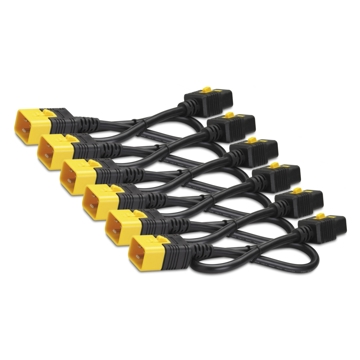 დენის კაბელის ნაკრები APC AP8712S  Power Cord Kit 6ea, Locking, C19 to C20, 0.6m, Black