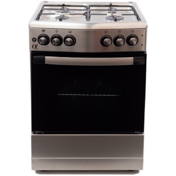 გაზქურა OZ OG 6040 IX, 4 Gas, Oven, Silver