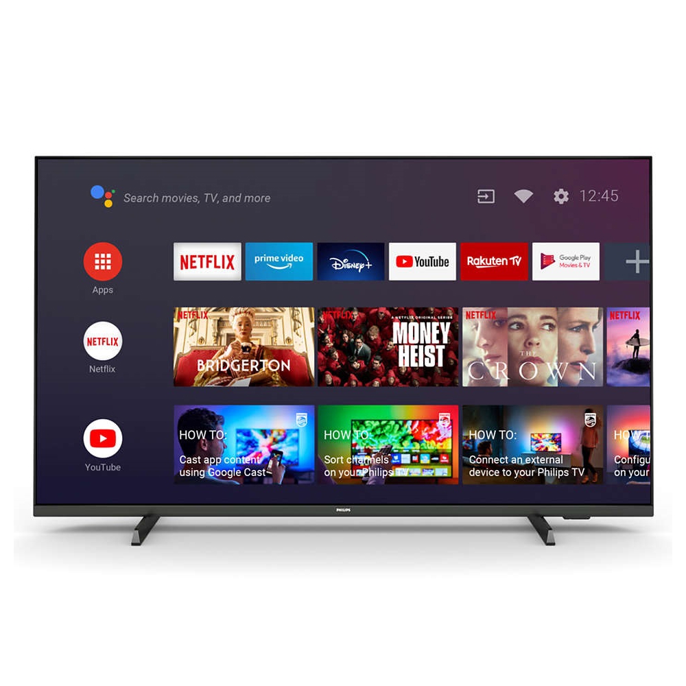 ტელევიზორი Philips 50PUS7406/60, 50", 4K UHD, Smart TV, Android TV, HDMI, USB, RJ-45, CI, BT, WIFI, Black