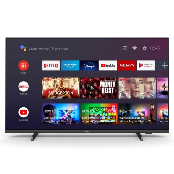 Philips 55PUS7406/60, 55", 4K UHD, Smart TV, Android TV, HDMI, USB, RJ-45, CI, BT, WIFI, Black