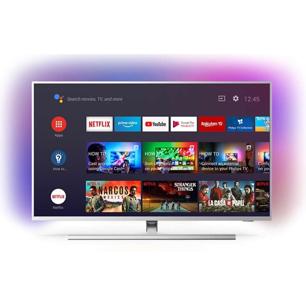ტელევიზორი Philips 58PUS8506/60, 58", 4K UHD, Smart TV, Android TV, HDMI, USB, RJ-45, CI, BT, WIFI, Light Silver