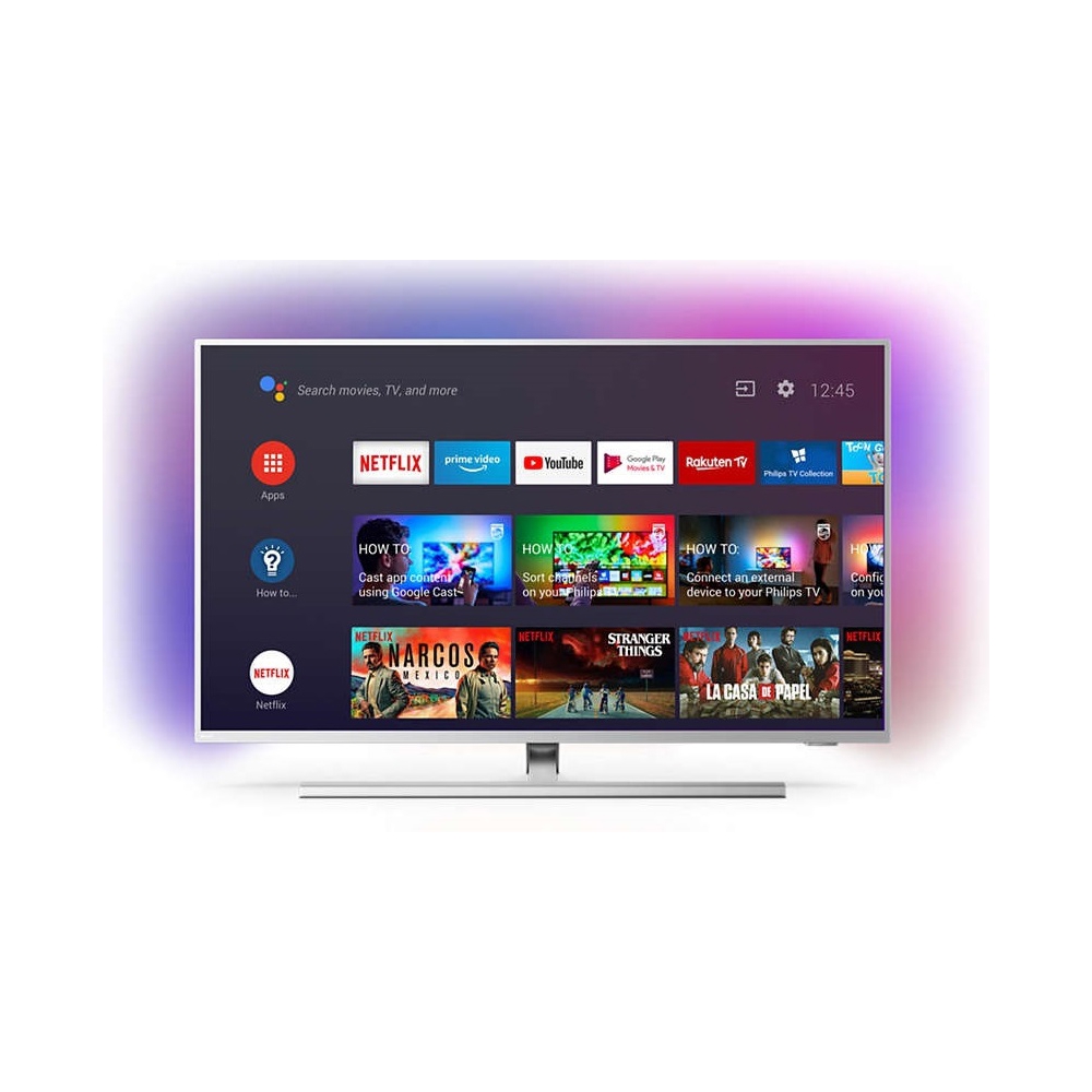 ტელევიზორი Philips 65PUS8506/60, 65", 4K UHD, Smart TV, Android TV, HDMI, USB, RJ-45, BT, WIFI, Light Silver