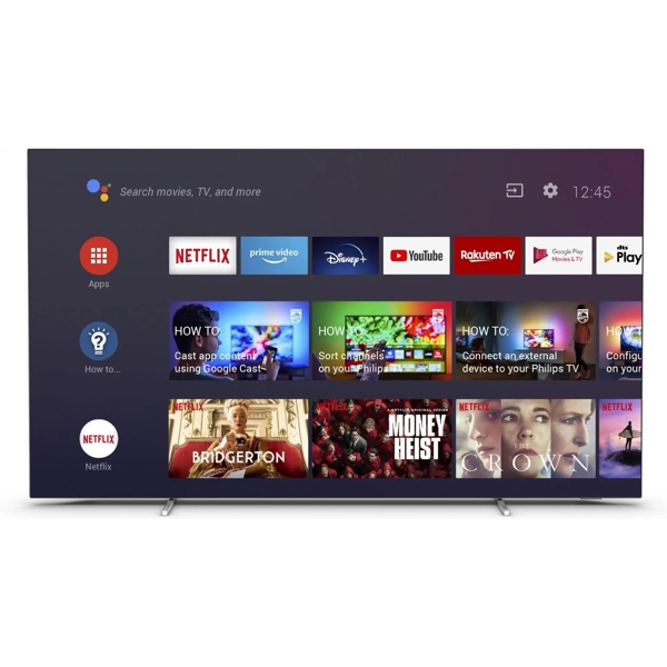 ტელევიზორი Philips 55OLED806/12, 55", 4K UHD, Smart TV, Android TV, HDMI, USB, RJ-45, BT, WIFI, Metal Grey