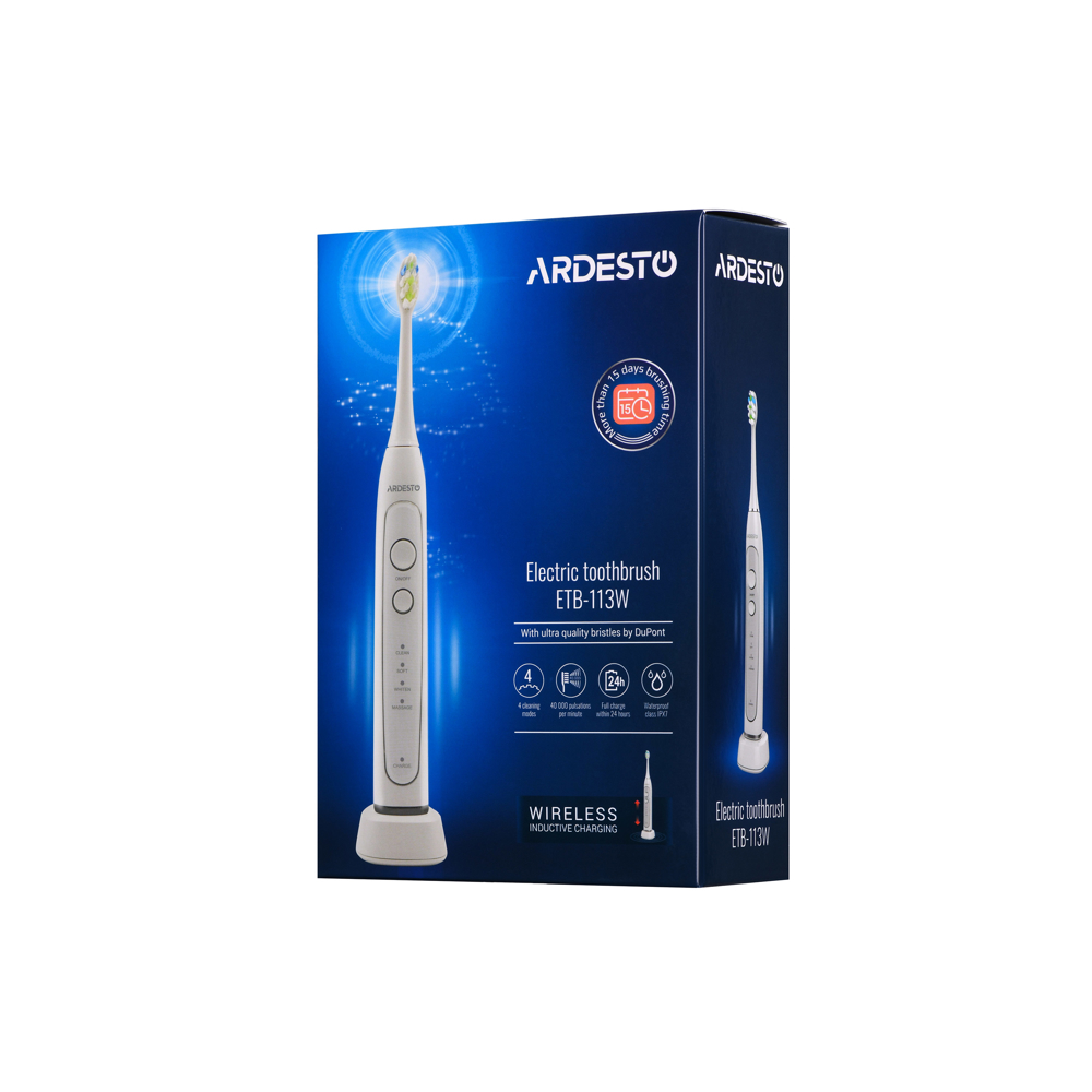 ელექტრო კბილის ჯაგრისი Ardesto ETB-113W, Electric Tooth Brush, White