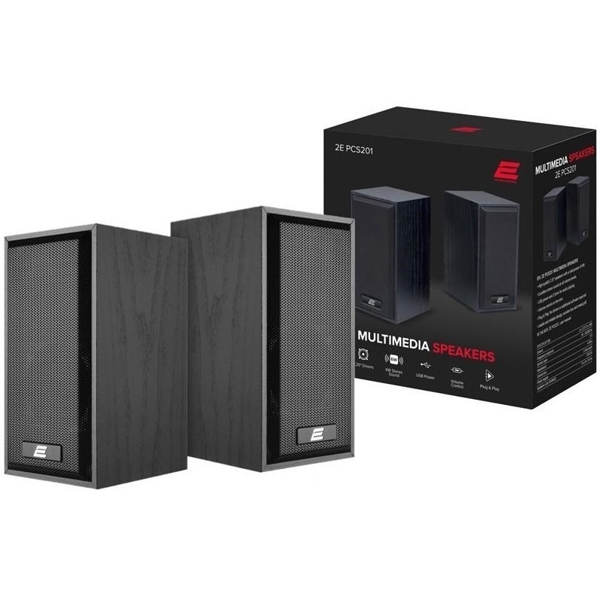 დინამიკი 2E PCS201BK, 6W, USB, Mini Jack, Speaker System, Black