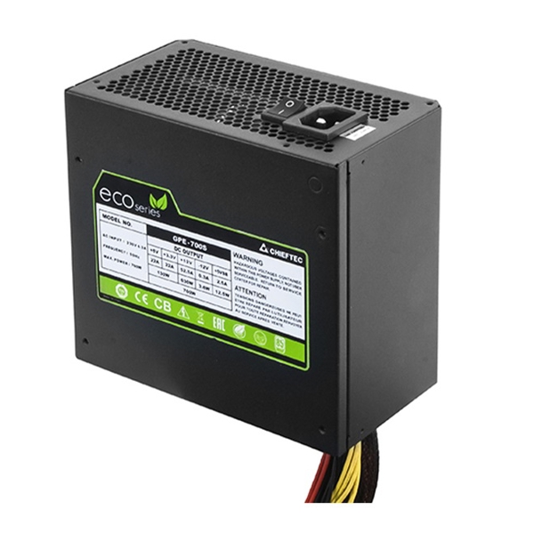 კვების ბლოკი Chieftec GPE-500S ECO, 500W, Power Supply, Black