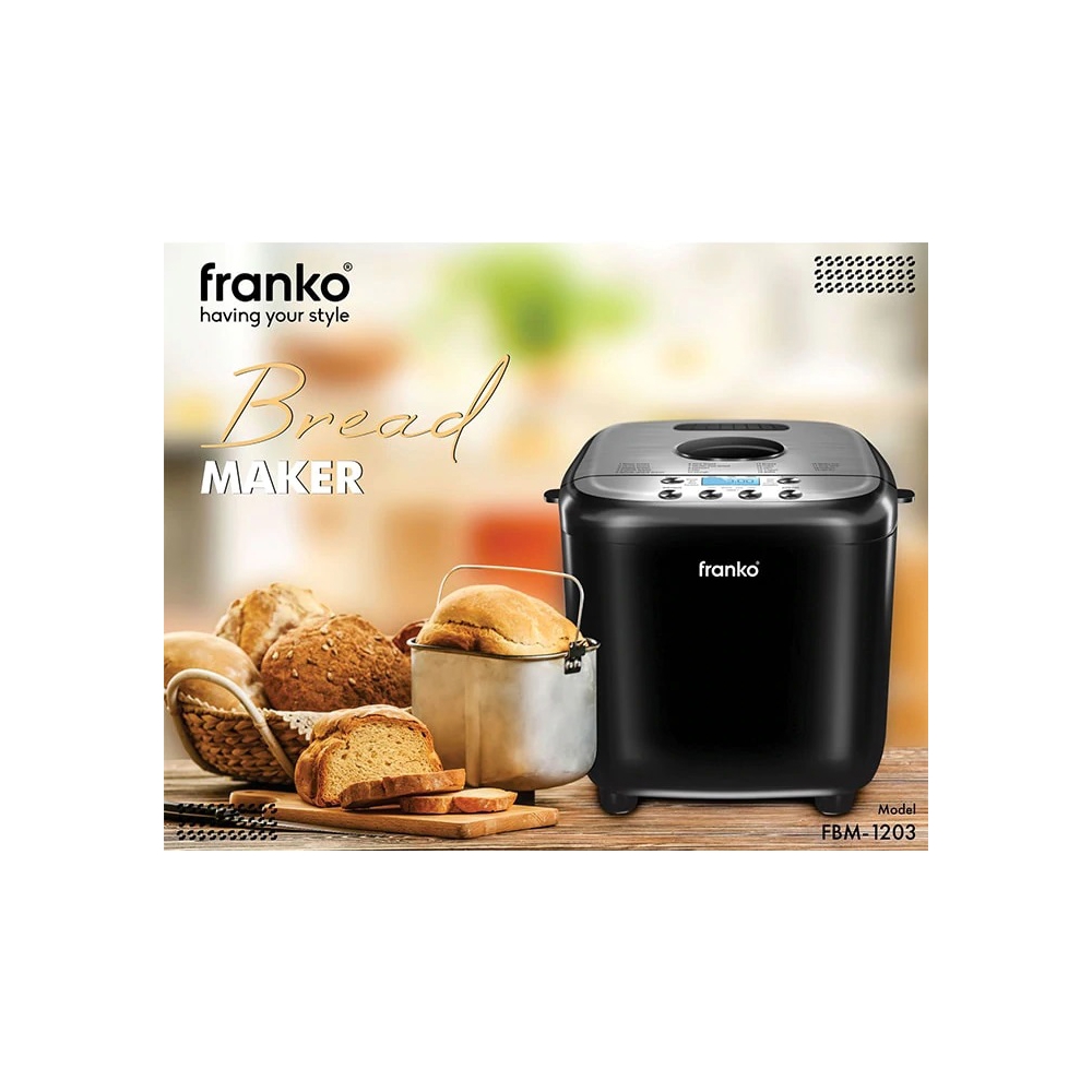 Franko FBM-1203, 600W, Bread Maker, Black